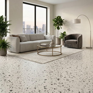 Rouleau adhésif sol terrazzo anti-dérapant étanche au mètre - Sticker Sol avec laminat de Protection en Plastique Anti-dérapant