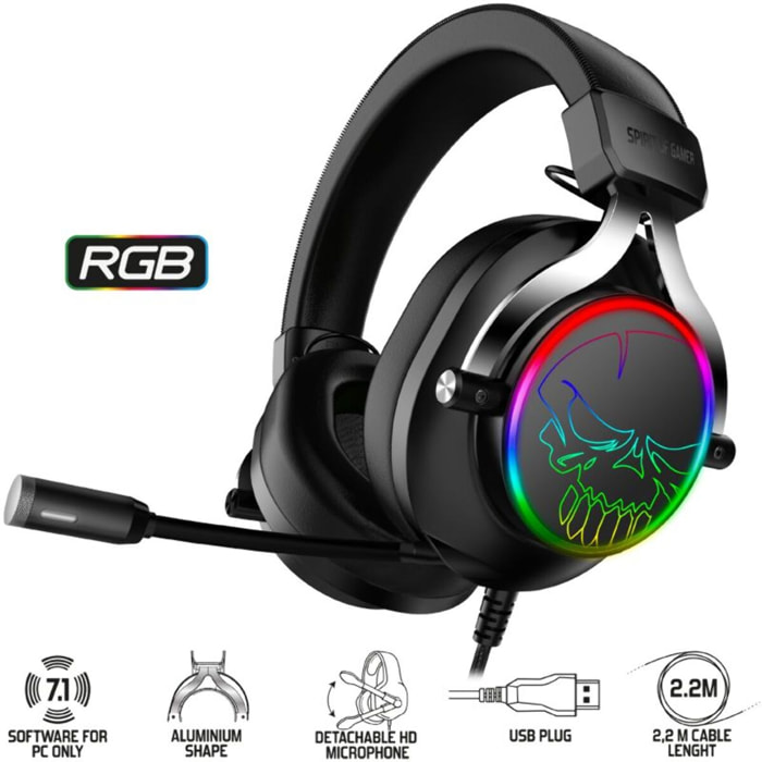 Casque gamer SPIRIT OF GAMER XPERT H600 USB 7.1 PC