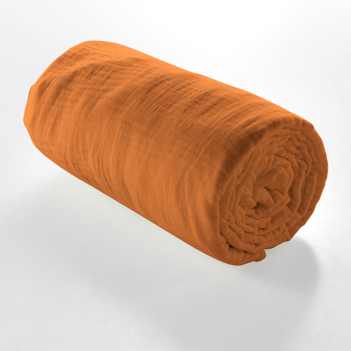 Drap Housse en gaze de coton - Orange