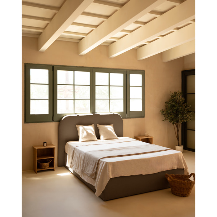 Cama con canapé gris oscuro para colchón de varias medidas