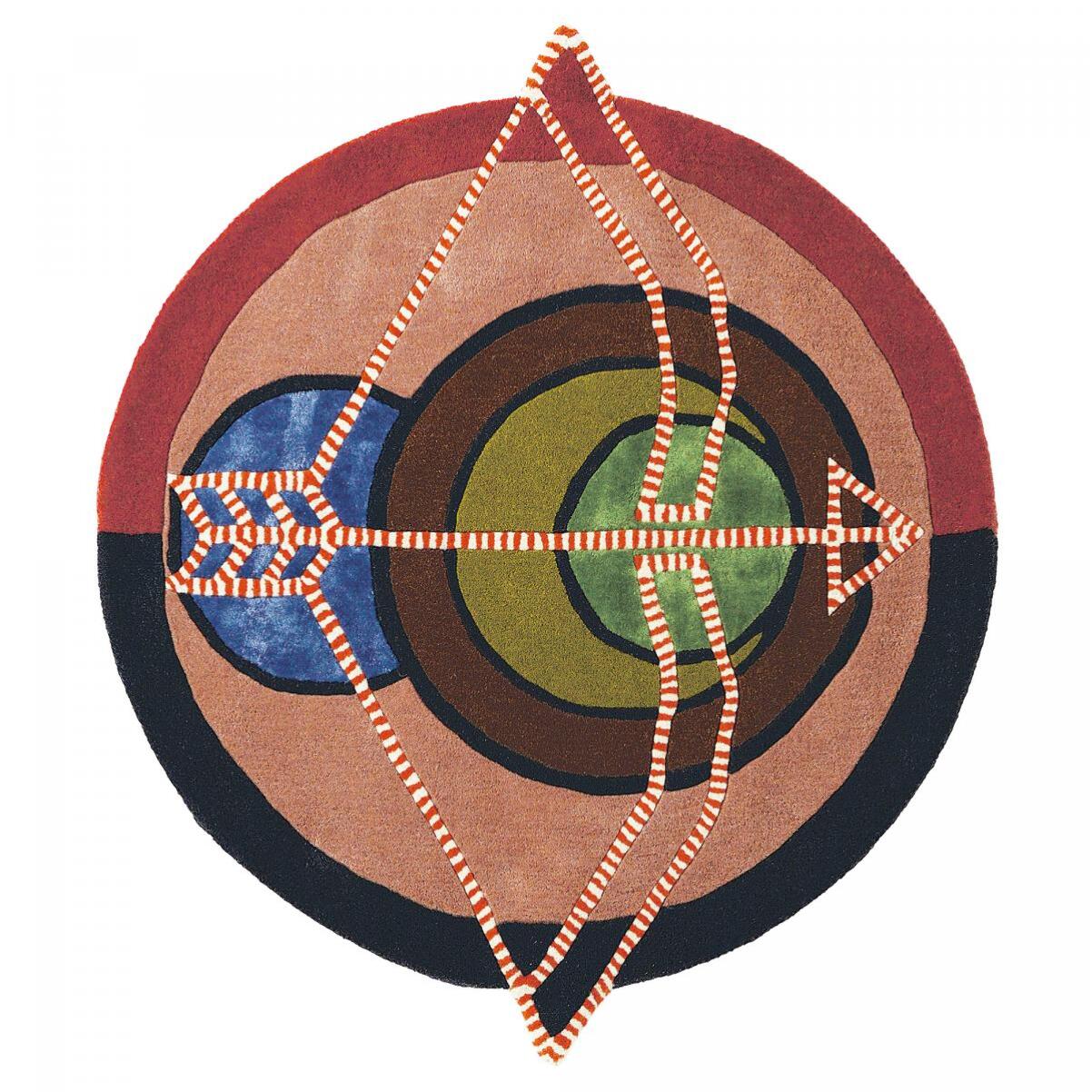 Tapis salon et chambre fait à la main en laine motif fresque LUNICIA