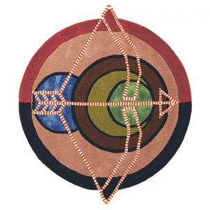 Tapis salon et chambre fait à la main en laine motif fresque LUNICIA