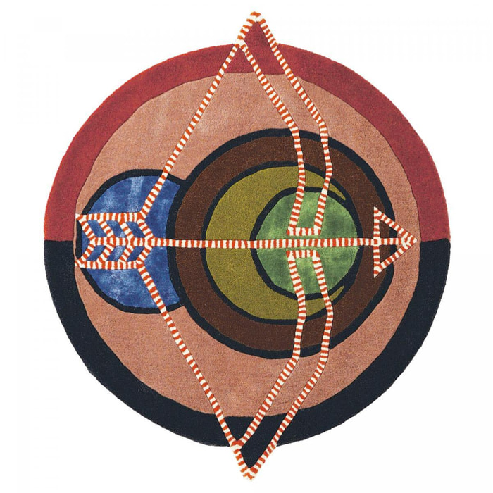 Tapis salon et chambre fait à la main en laine motif fresque LUNICIA