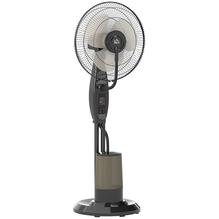 Ventilateur brumisateur oscillant inclinable 75W sur pied H.120 cm réservoir 3,2L avec télécommande noir