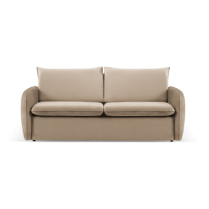 Canapé convertible "Vienna" 2 places en velours beige