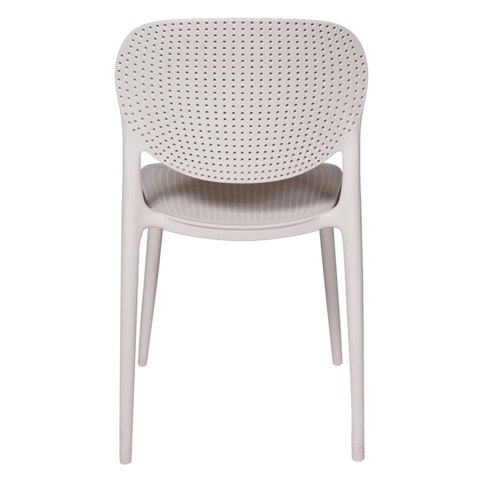 Set di 2 sedie moderne impilabili in metallo e polipropilene, 46 x 51 x 81.5, Bianco