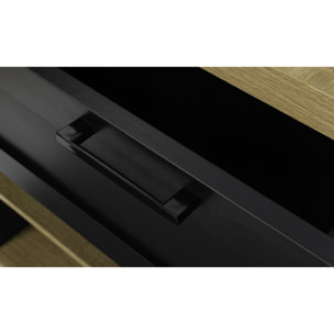 Ilot central Marius avec rangements - Bois - Noir