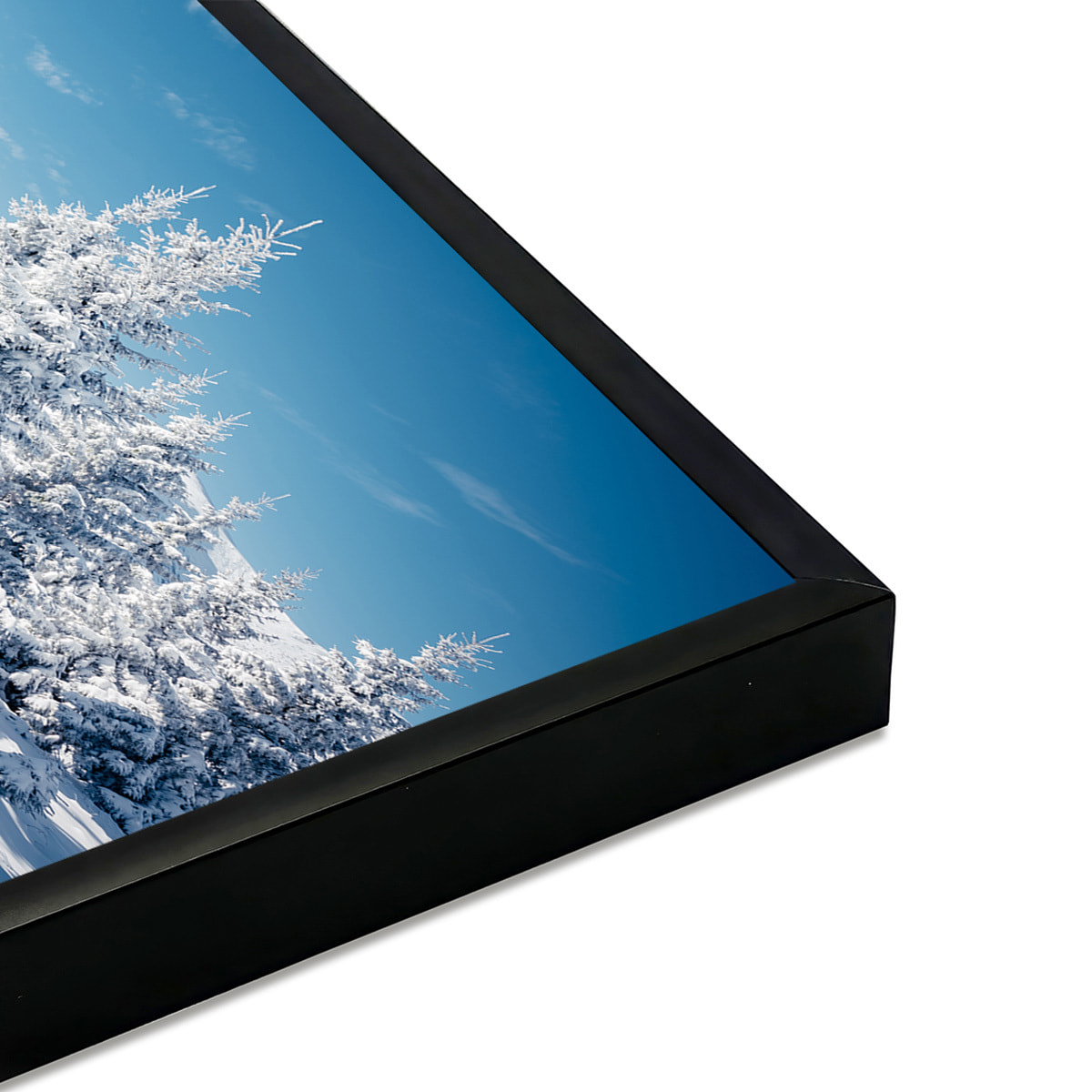 Affiche encadrée Paysage hivernal enneigé Affiche + cadre en métal - Noir