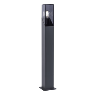 Forlight Baliza Exterior IP54 LED 15W Gris Urbano E27 para Jardín, Camino, Entrada