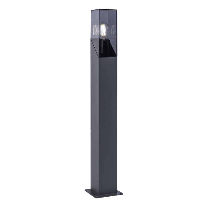 Forlight Baliza Exterior IP54 LED 15W Gris Urbano E27 para Jardín, Camino, Entrada