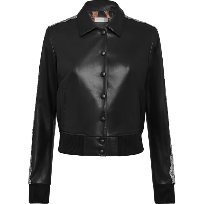 PHILIPP PLEIN Leather Bomber
