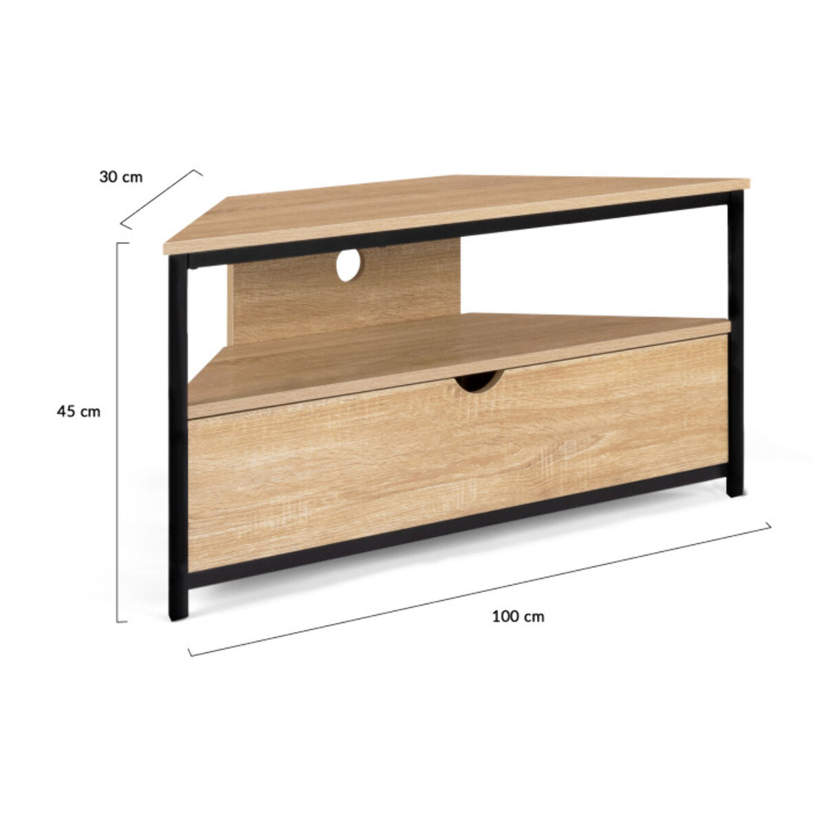 Meuble TV d'angle Memphis avec rangements