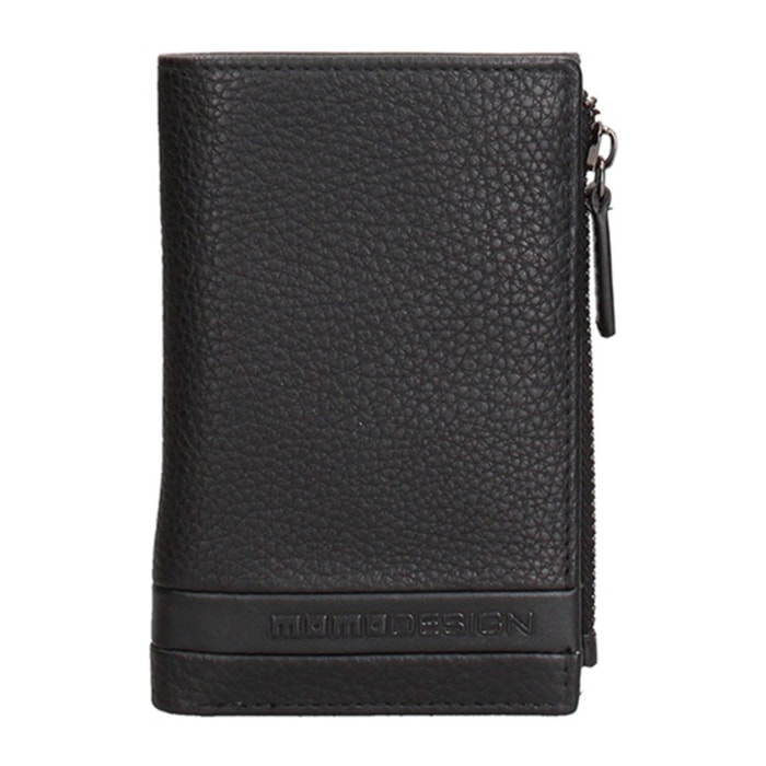 Portafoglio uomo in vera pelle - Modello Nyxos Plus - Casual - 9.5 x 13.5 x 2.4 cm