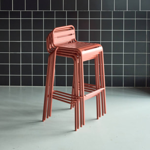 Chaise haute de jardin acier 69cm (lot de 4) AMÉLIA