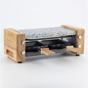 Raclette 2 Personas 2 en 1, Plancha Con Piedra Natural, 350 W.