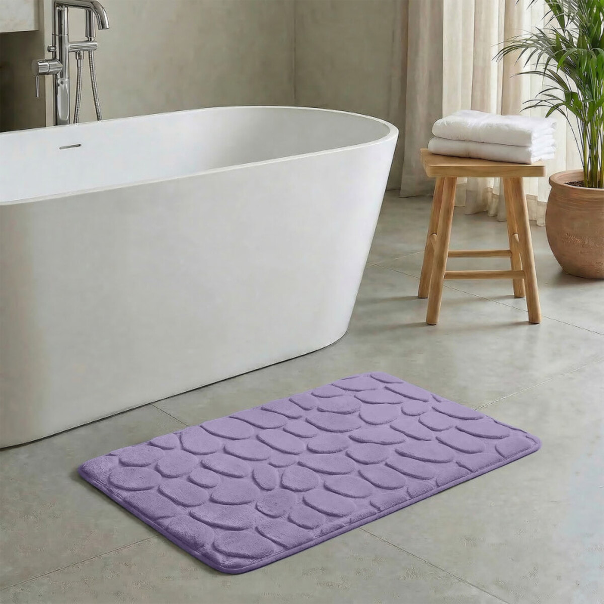 Tapis de bain Microfibre PEBBLE Lavande MSV