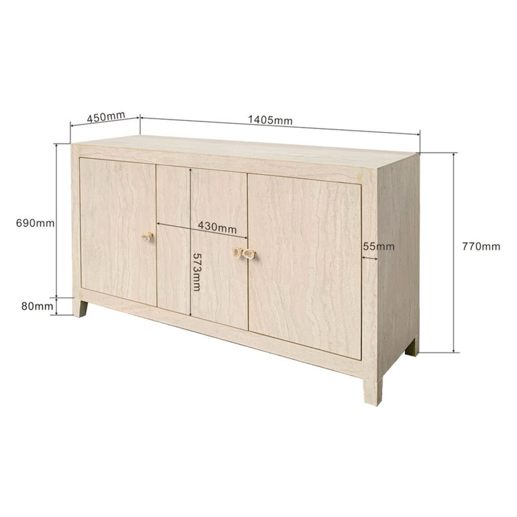 Buffet Travertino Kare Design