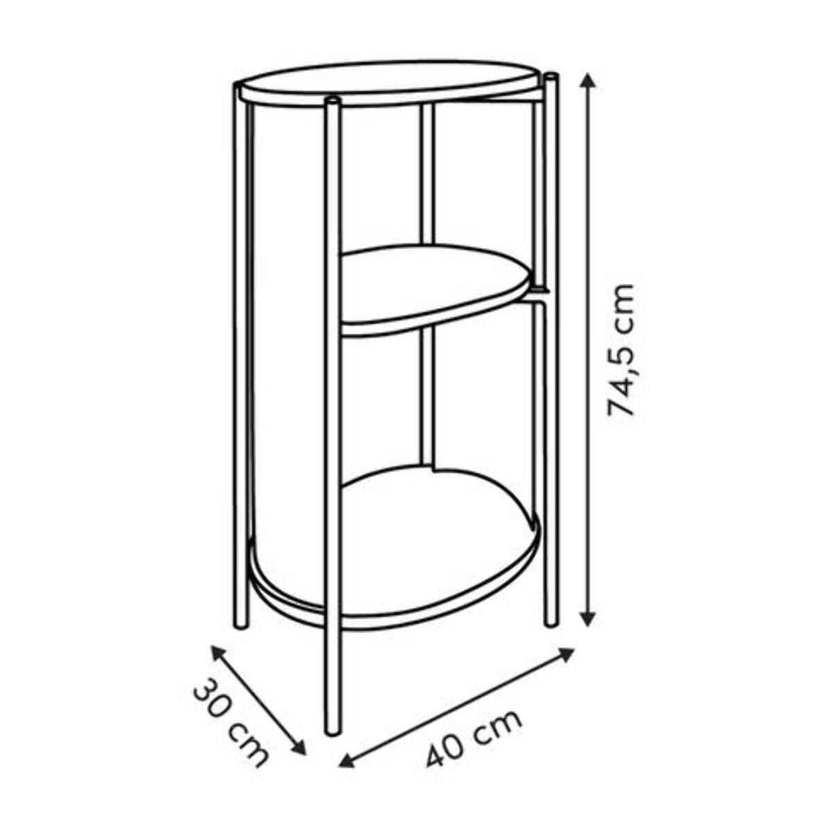 Étagère de salle de bain Argileo 40x74,5cm 3 niveaux blanc