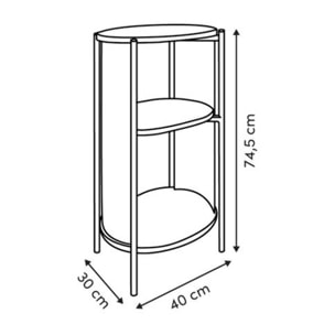 Étagère de salle de bain Argileo 40x74,5cm 3 niveaux blanc
