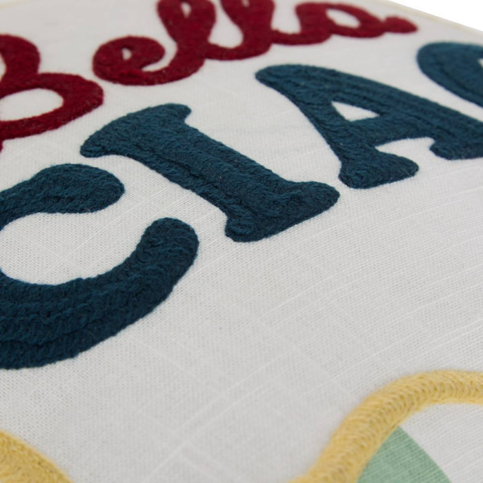 Coussin Della pasta 40x40cm rayures vert céladon