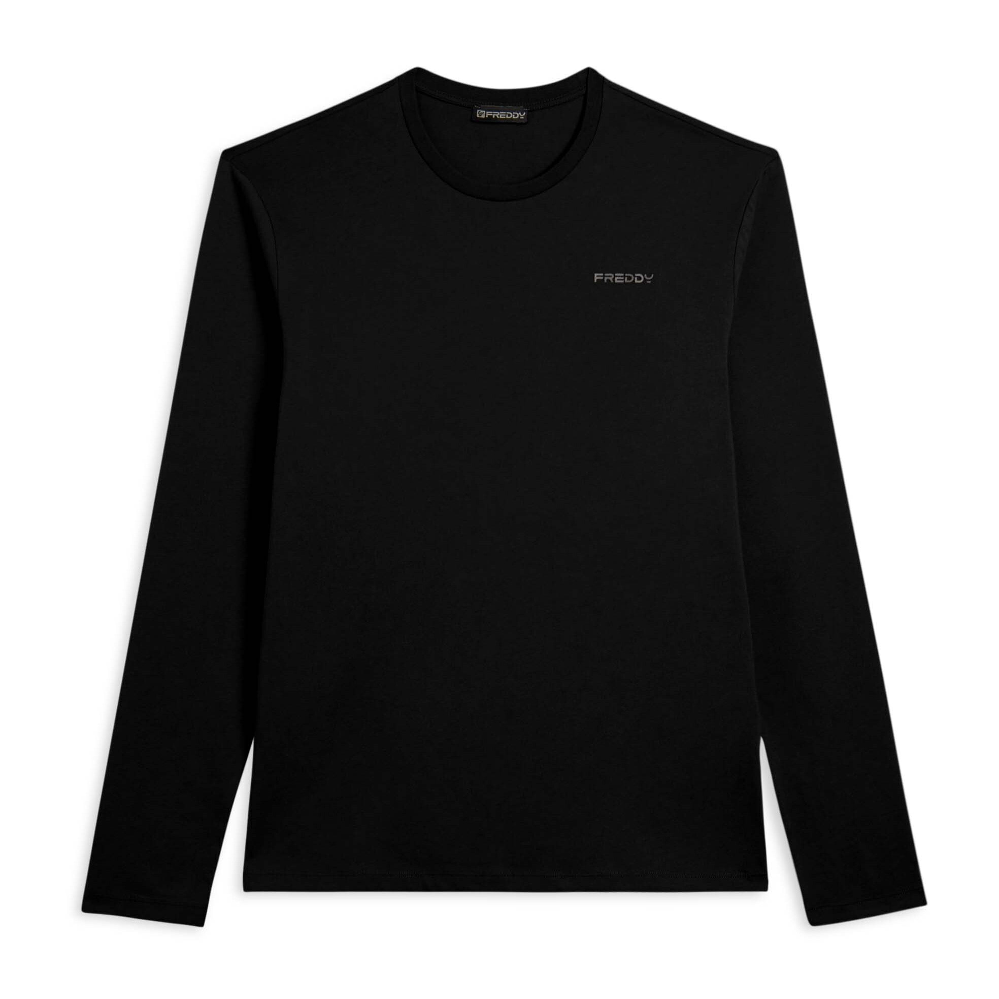 T-shirt manica lunga in cotone con logo lato cuore