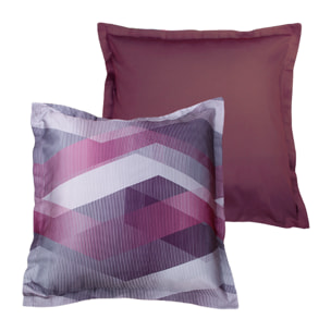Lot de 2 Taies d'oreiller satin de coton imprimé Helix Purple