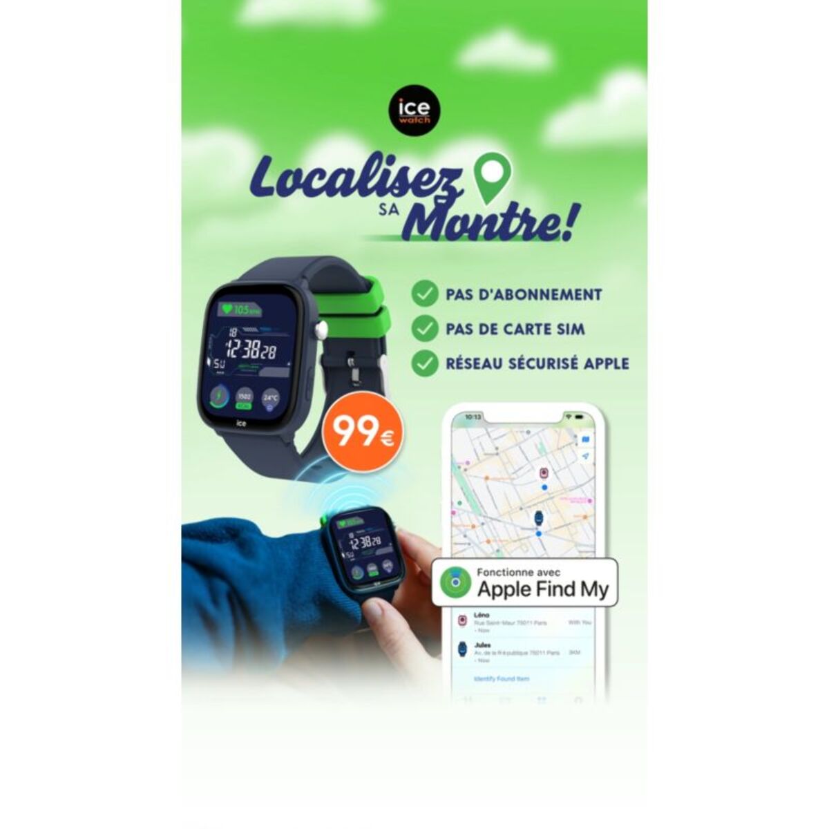 Montre connectée ICEWATCH Ice Smart Junior 3.0 Find My Bleu