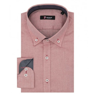 camicia uomo 1 bottone button down slim Oxford Strech Unito Rosso