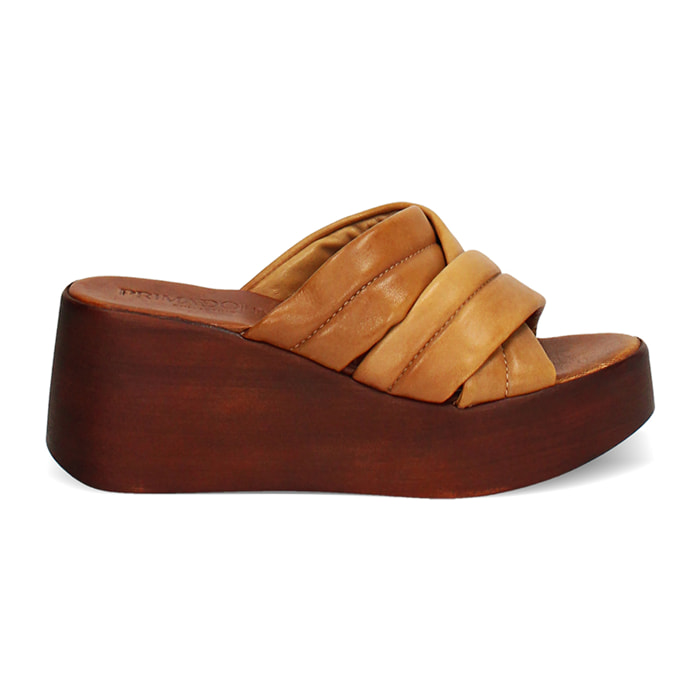 Zeppa cognac in pelle