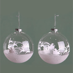 Sfera con renne - Pezzi 12 - BIANCO - Bianchi Dino SpA