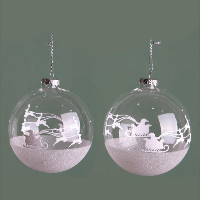 Sfera con renne - Pezzi 12 - BIANCO - Bianchi Dino SpA