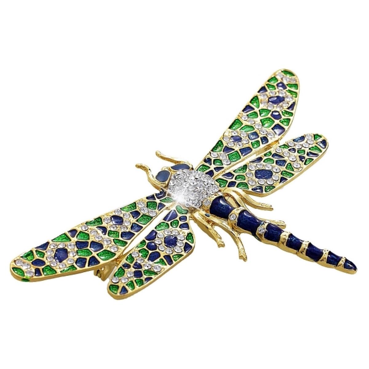 Broche Dragonfly adornado con cristales de Swarovski