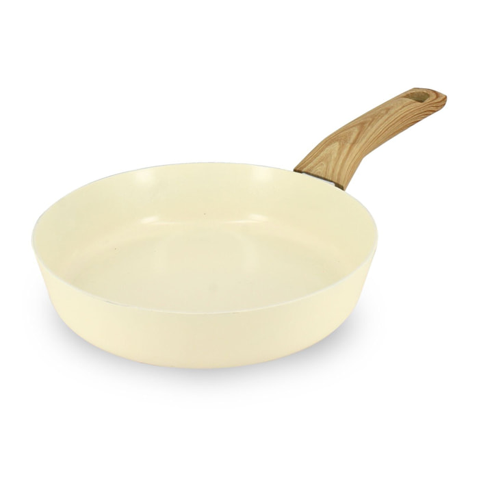 Poêle en revêtement céramique 20cm crème - tous feux COLORAMA