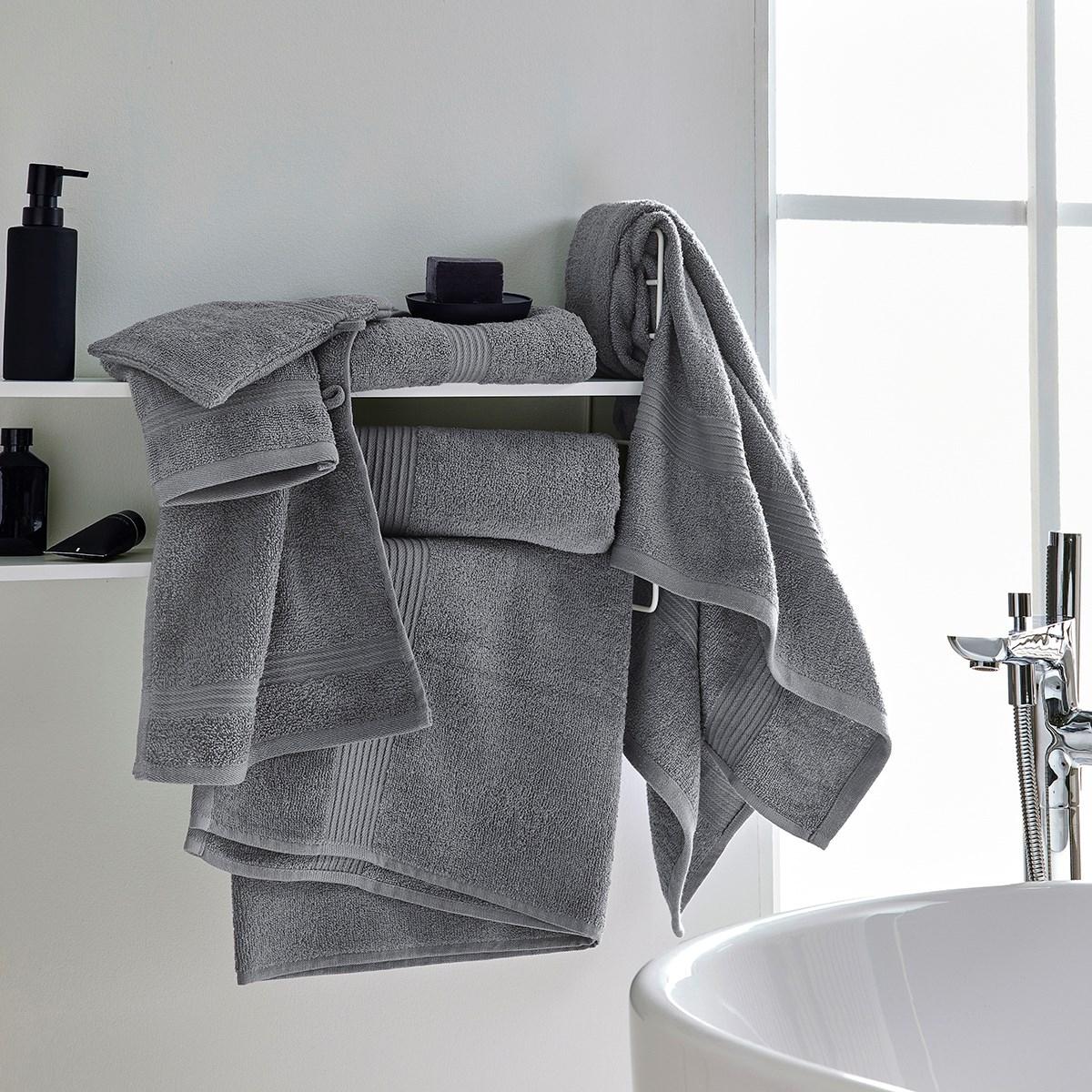 Serviette de bain uni ESSENTIAL gris