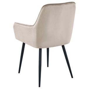 Set di 2 sedie con braccioli Solden in velluto beige