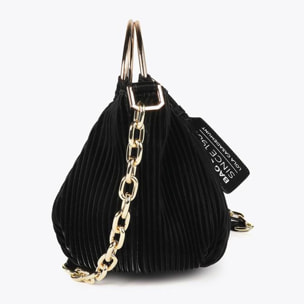 Piccola borsa plissettata effetto pelle cerata con etichetta 'bags lovers'