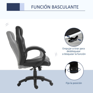 Silla de Escritorio de Oficina Ajustable en Altura Basculante Ergonómica Negro