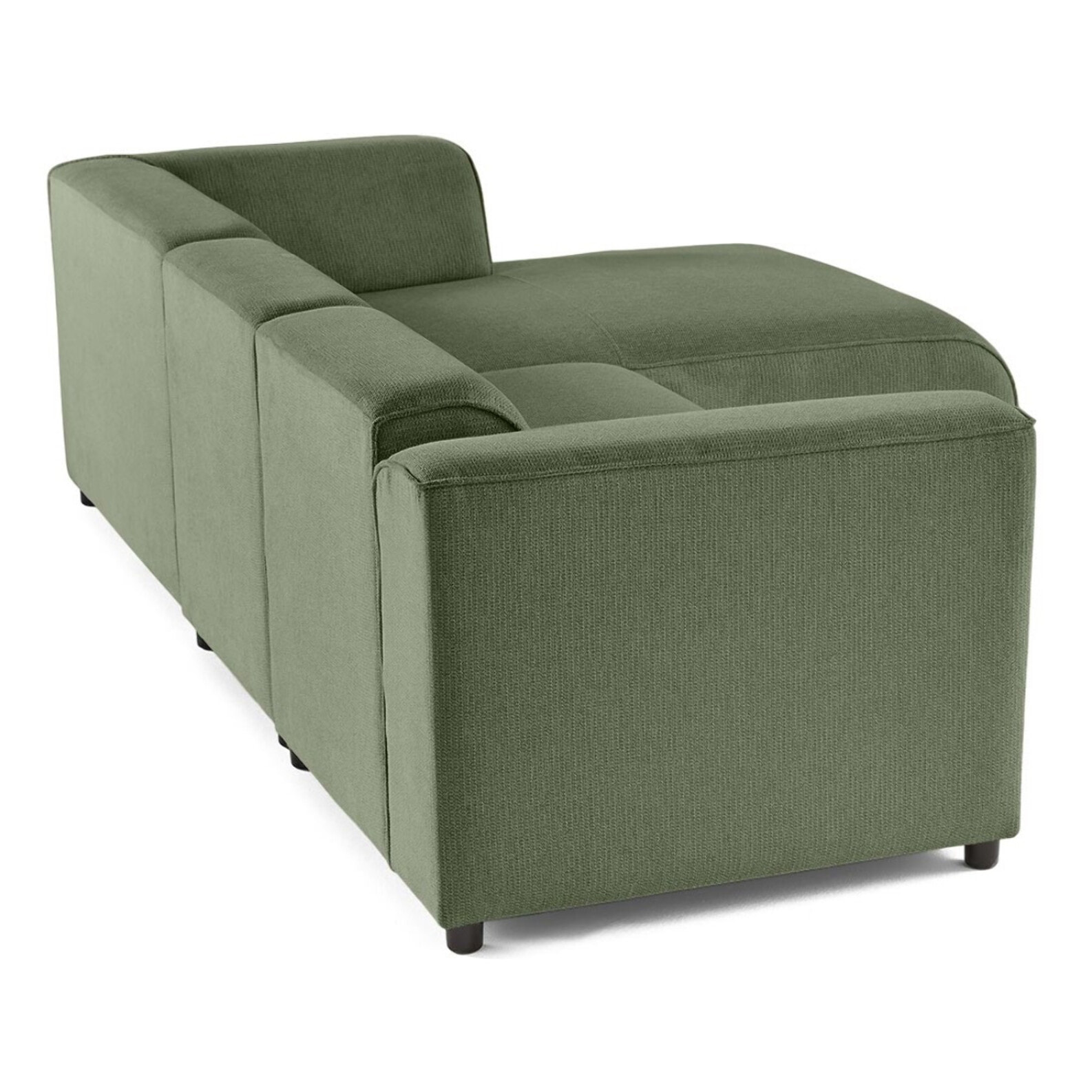 Suaro - Canapé modulable d'angle droit 4 places en tissu texturé - Vert