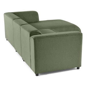 Suaro - Canapé modulable d'angle droit 4 places en tissu texturé - Vert