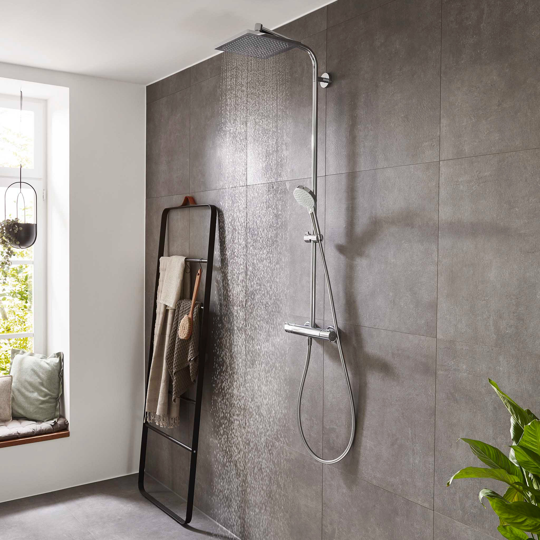 Colonne de douche Crometta E 240 EcoSmart avec mitigeur thermostatique