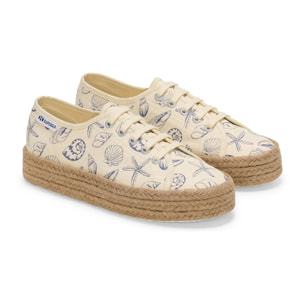 Scarpe da donna Superga Beige 2730 Rope Seashells Print