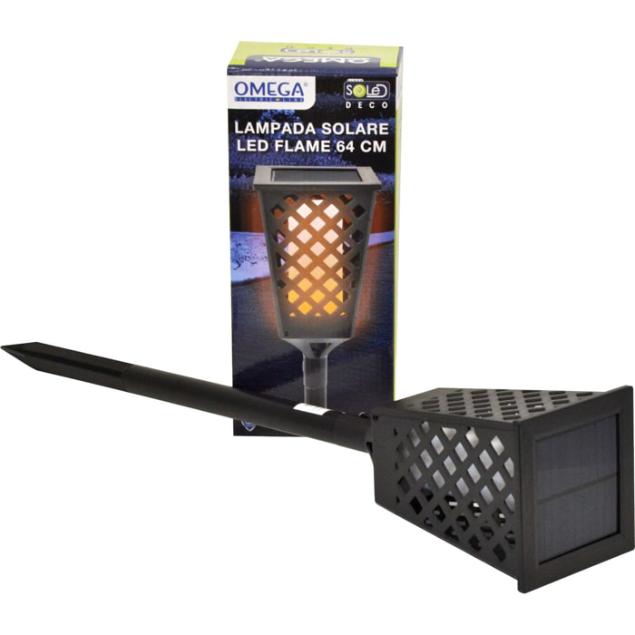 OMEGA Lampada Solare LED Flame 64cm Effetto Fiamma IP44