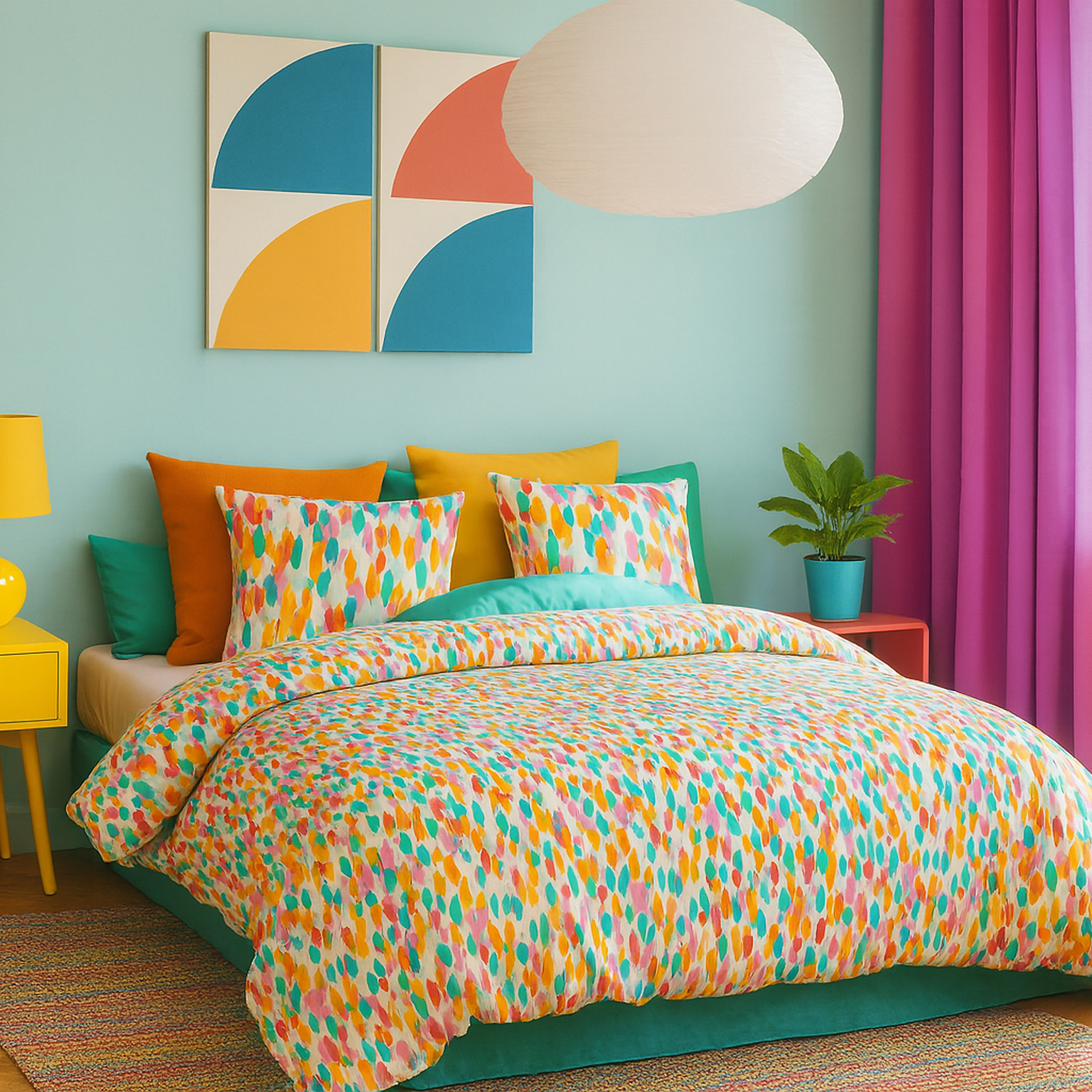 Parure Housse De Couette 100% coton 3pcs Poppy