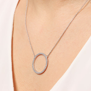 Collana con Cerchio in Cubic Zirconia in Argento 925 placcato Platino