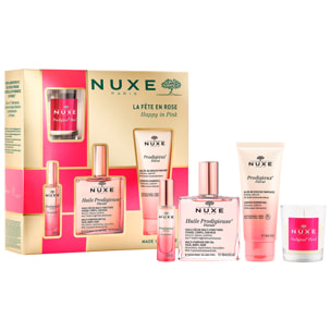 PRODIGIEUX® Floral - Coffret La Fête en rose - Huile Prodigieuse® Florale 100ml + 3 Produits