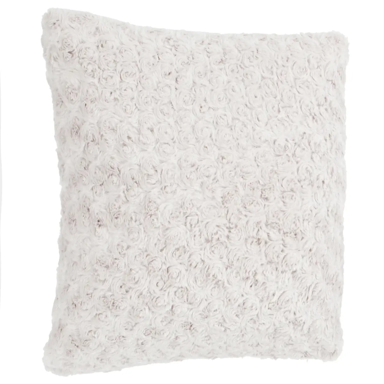 Coussin fourrure bouclé beige - 45x45 cm