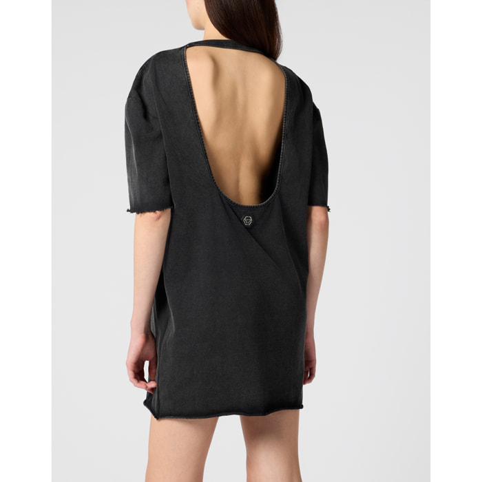 PHILIPP PLEIN Open Back T-Shirt Dress Butterfly Tattoo