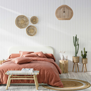 Banc 2 places 90 cm tressé en macramé et branche de teck - Kira