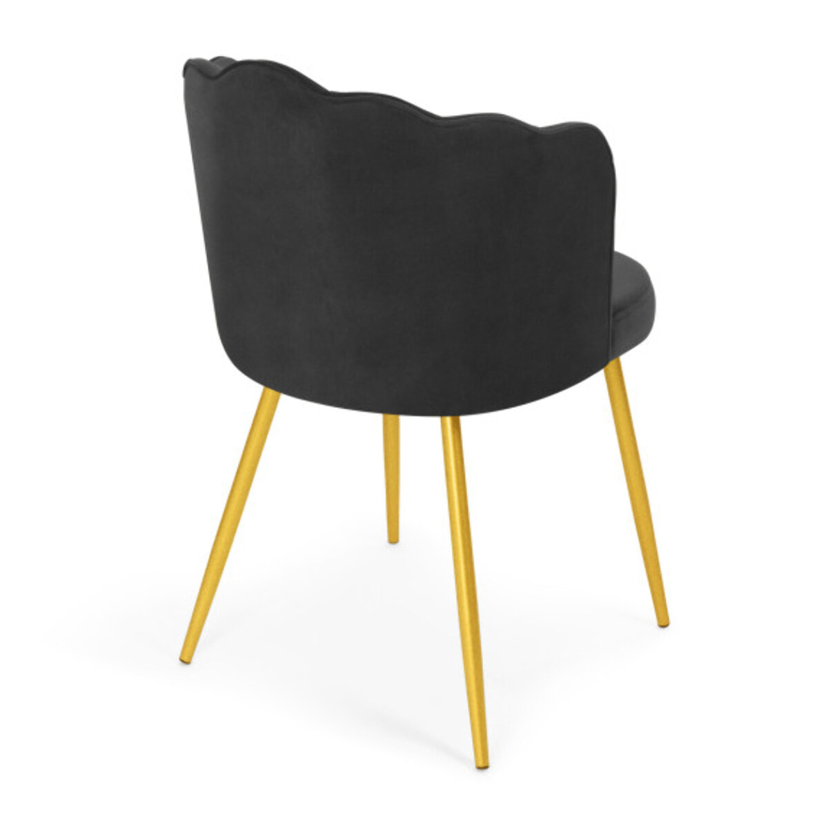 Chaises Arielle pieds dorés - Velours gris