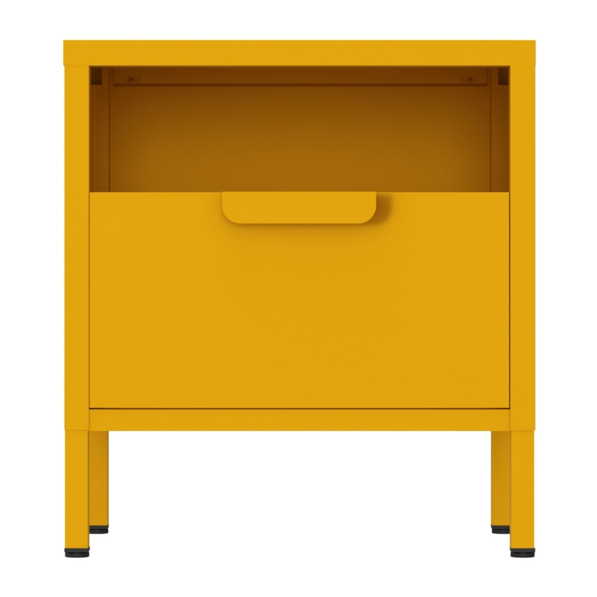 Comodino in metallo con cassetto 45x30x50cm senape - Pop